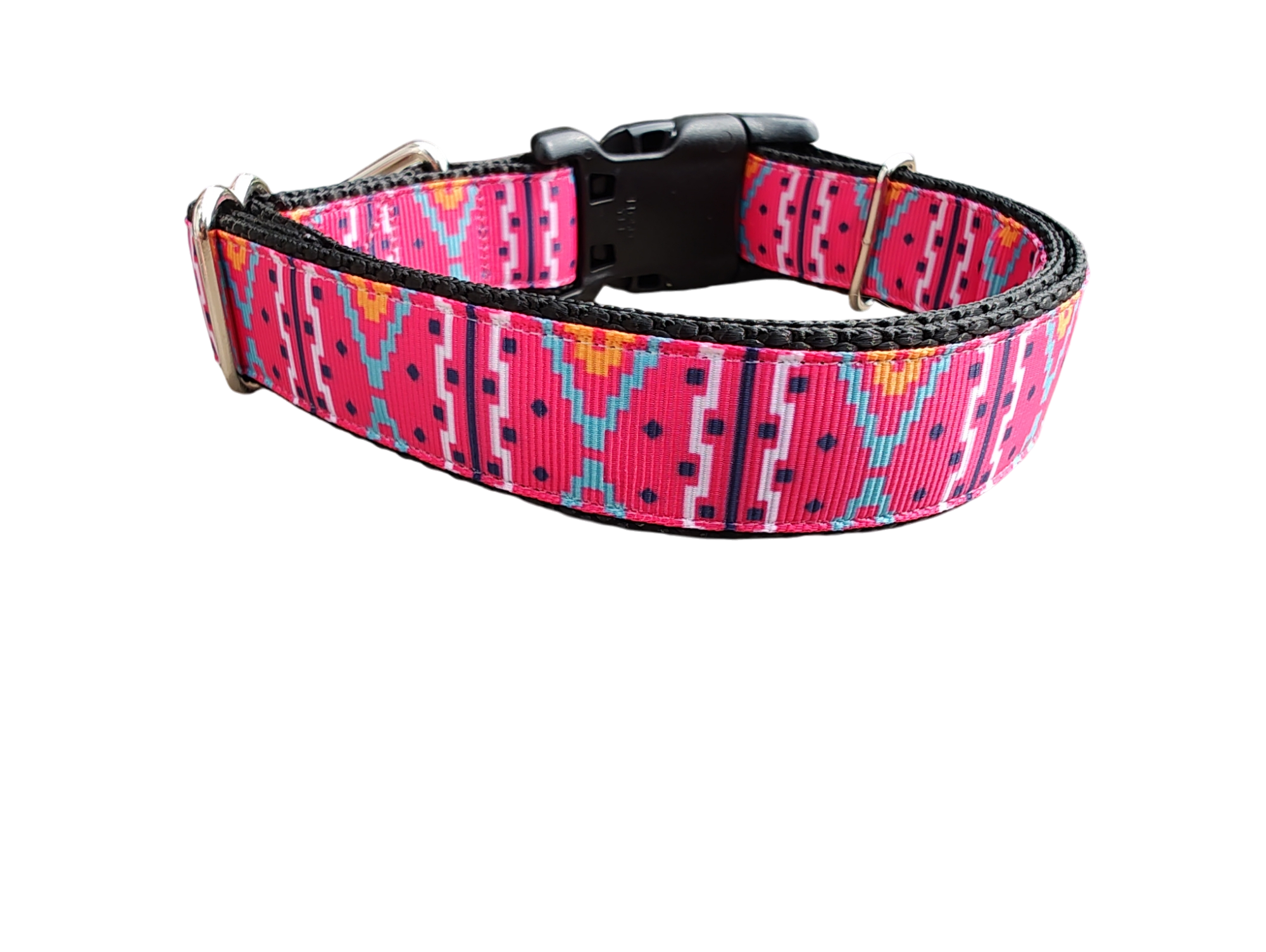 Pink Tribal Nylon Dog Collar
