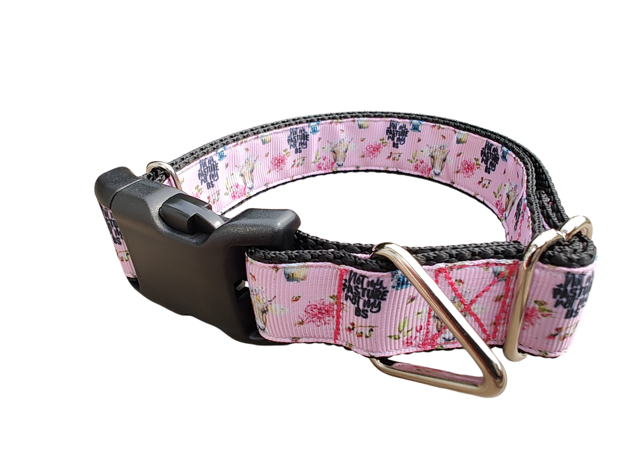 Not My Pasture BS Cow Nylon Dog Collar