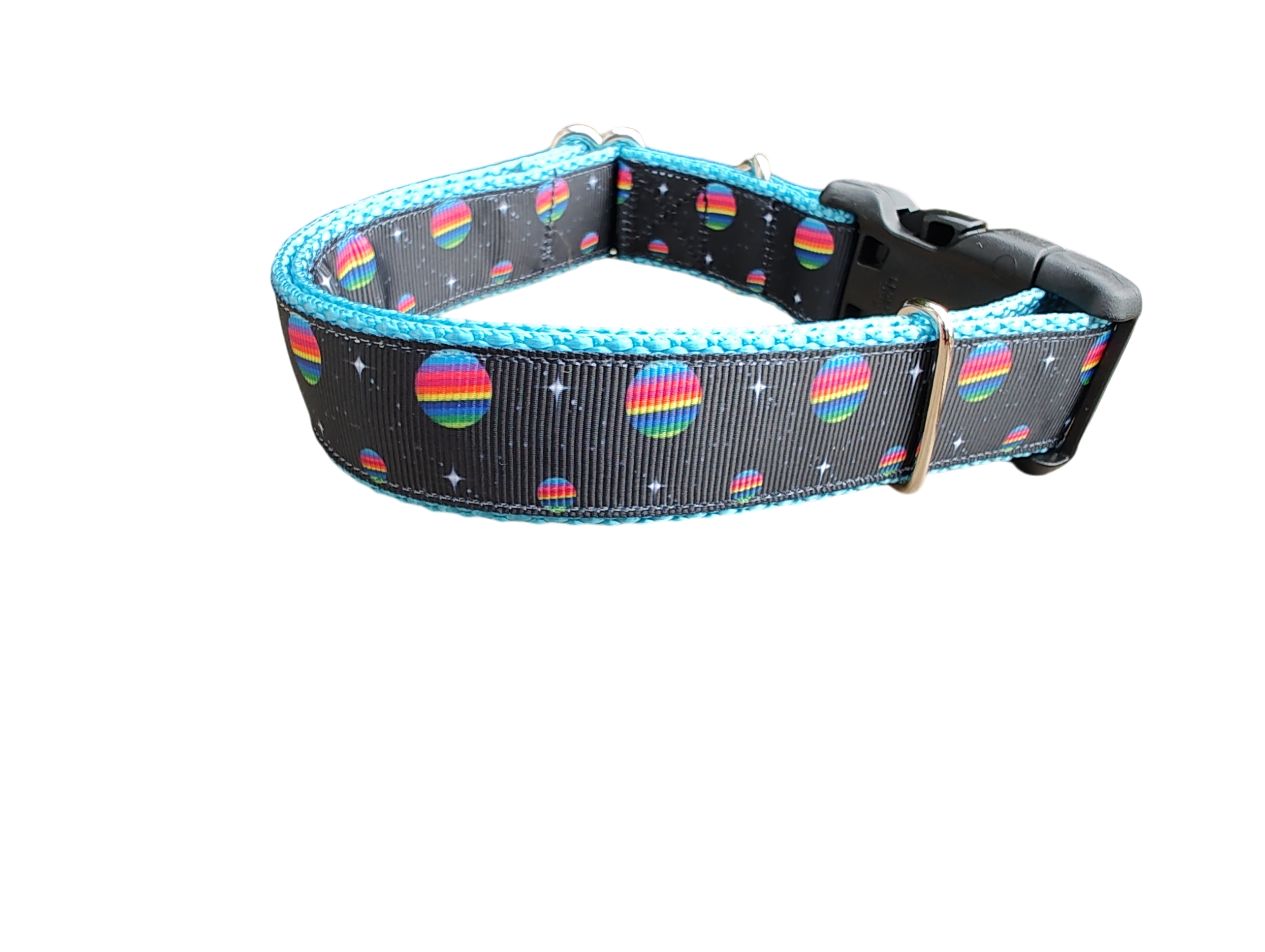 Rainbow Planets Nylon Dog Collar