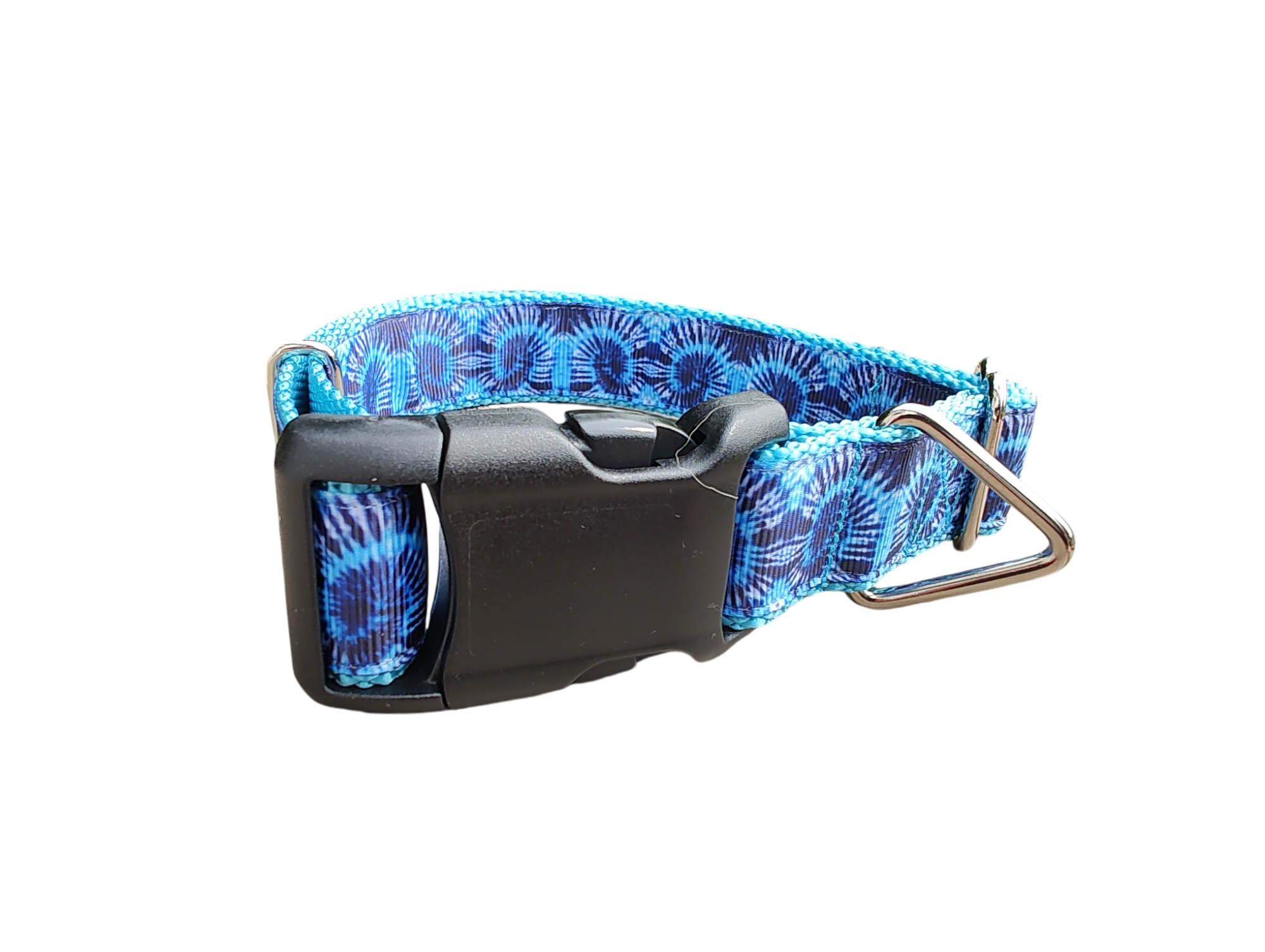 Blue Tie Dye Nylon Dog Collar