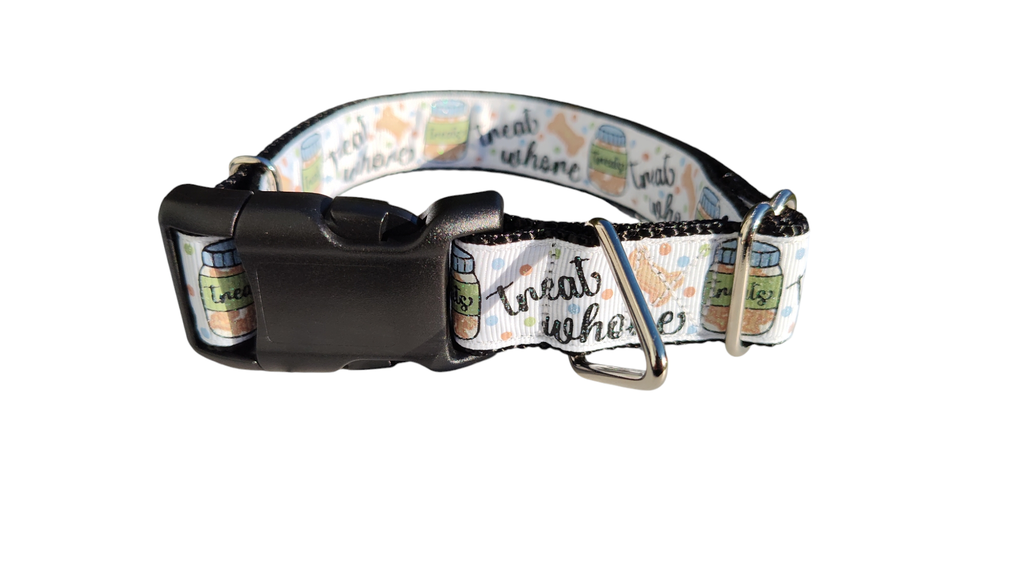 Treat Whore Glitter Nylon Dog Collar
