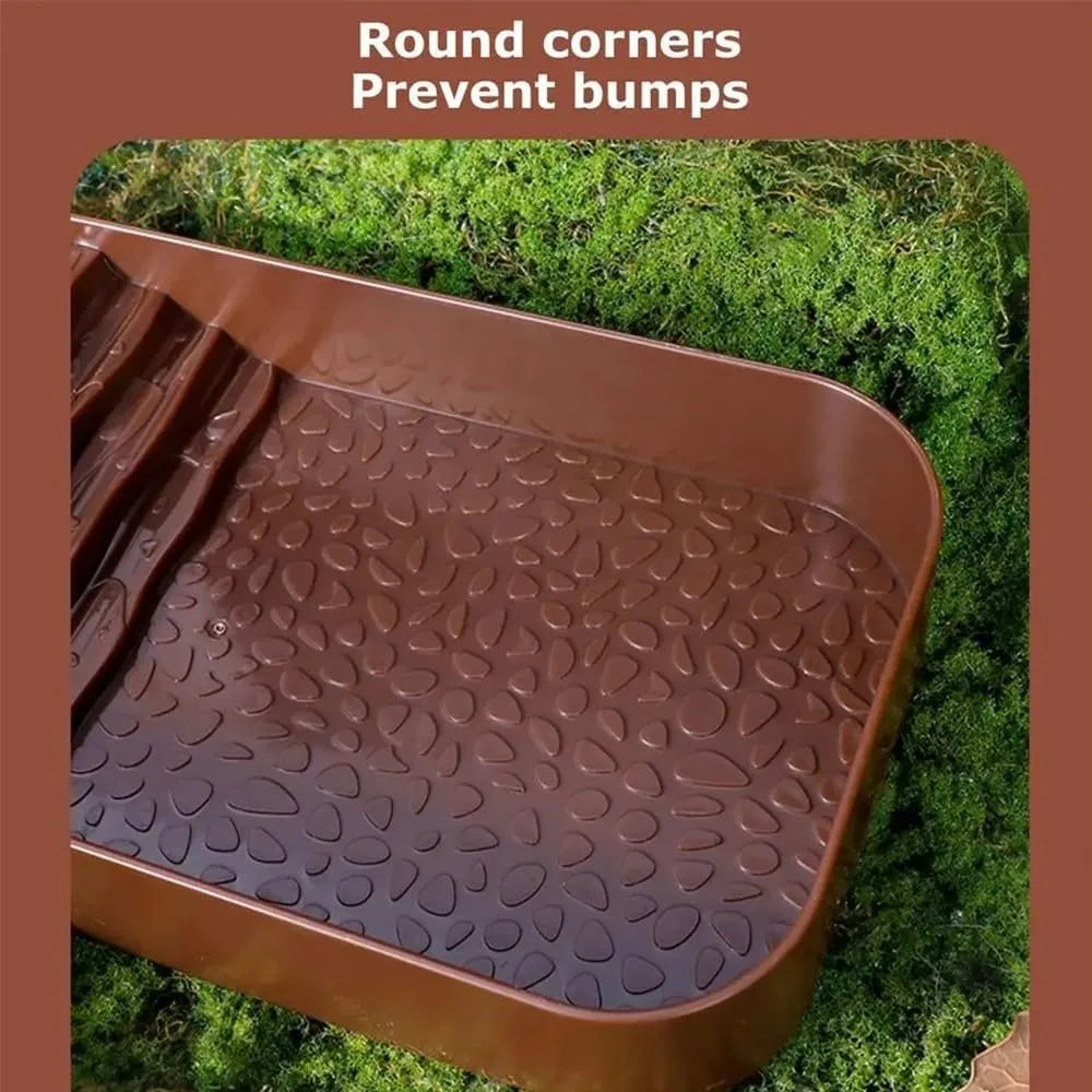 Reptile Bathing Pool Reptile Feeding Dish Water Bowl with Ramp Aquarium Ornament for Snake, Turtle, Bearded Dragon, Lizard Bath