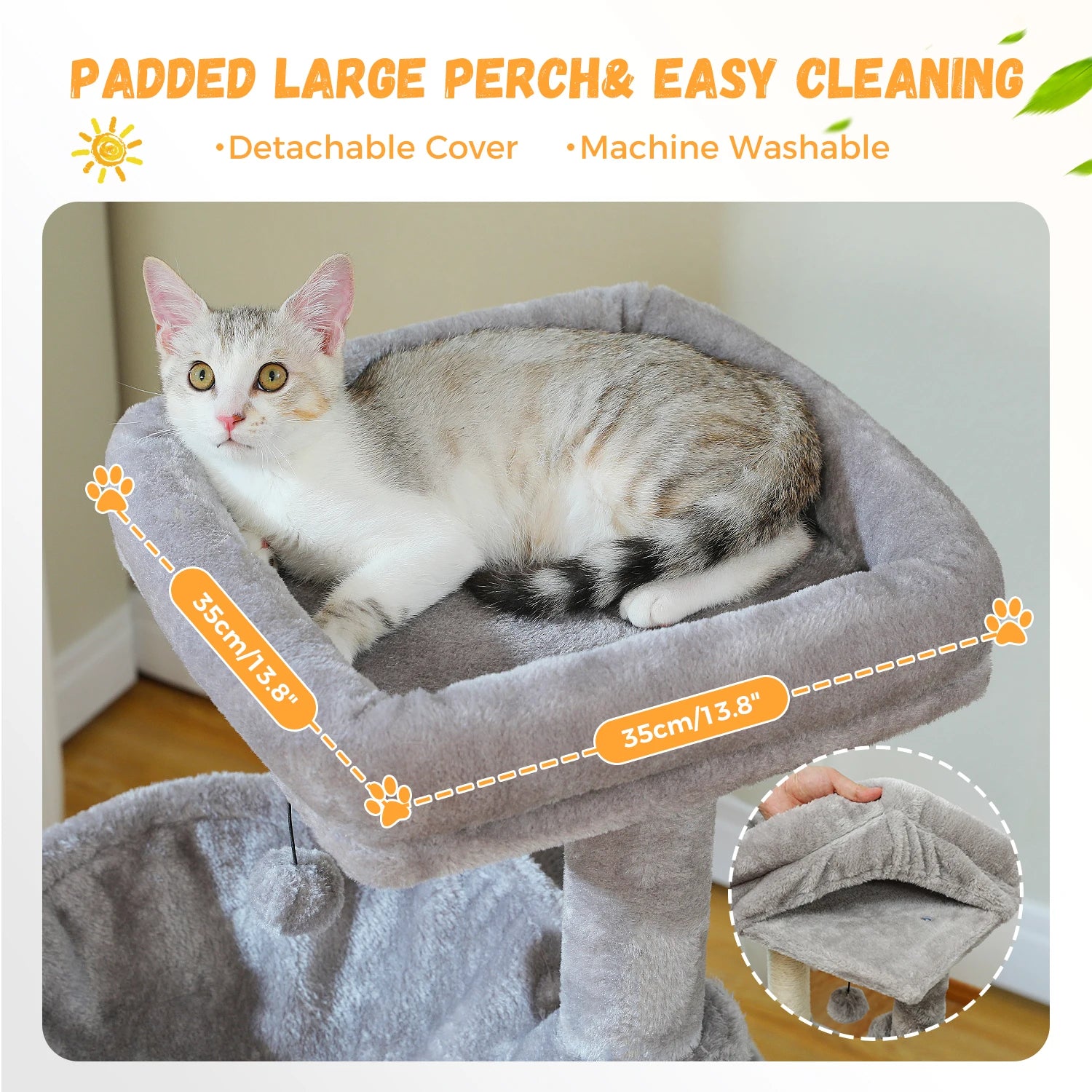 Pequlti Multi-Level Cat Tree Tower with Condo and Hammock