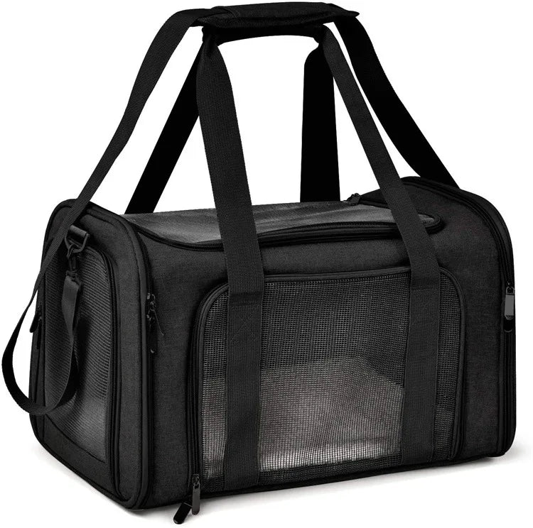 Collapsible Soft-Sided Pet Carrier for Cats and Dogs up to 15lbs