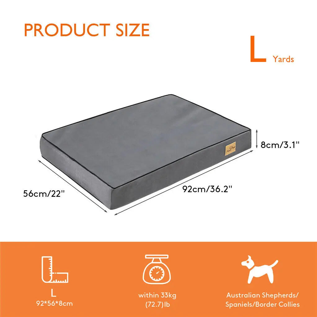 Bingopaw Orthopedic Memory Foam Dog Bed - Waterproof Grey