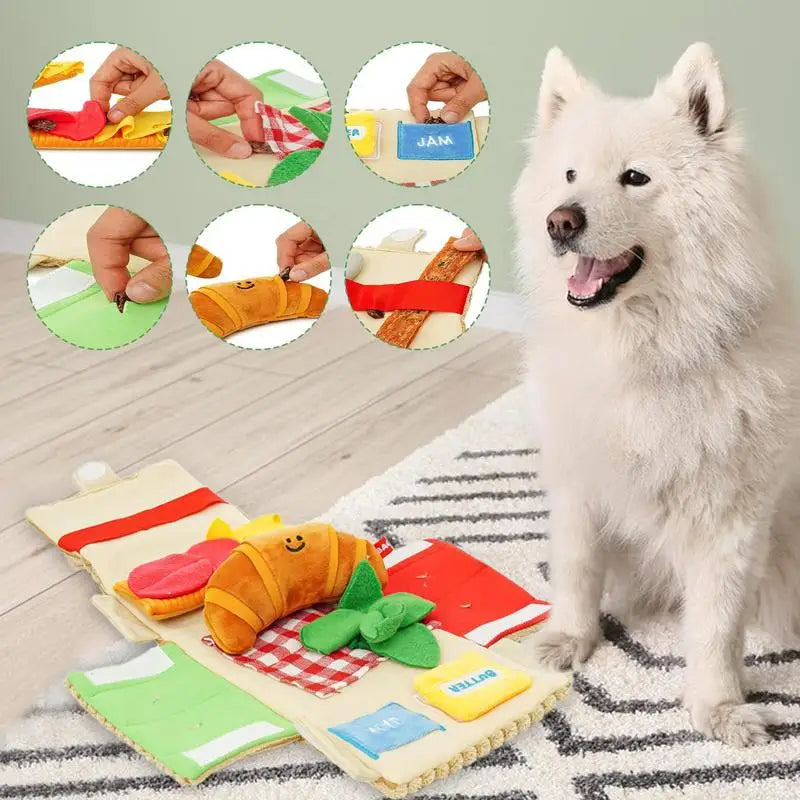 Cat Chew Toy Food Croissant Toys Dog Squeak Interactive Chew Toy Dog Puzzle Toys Iq Training Instinct Training Puppy Toys