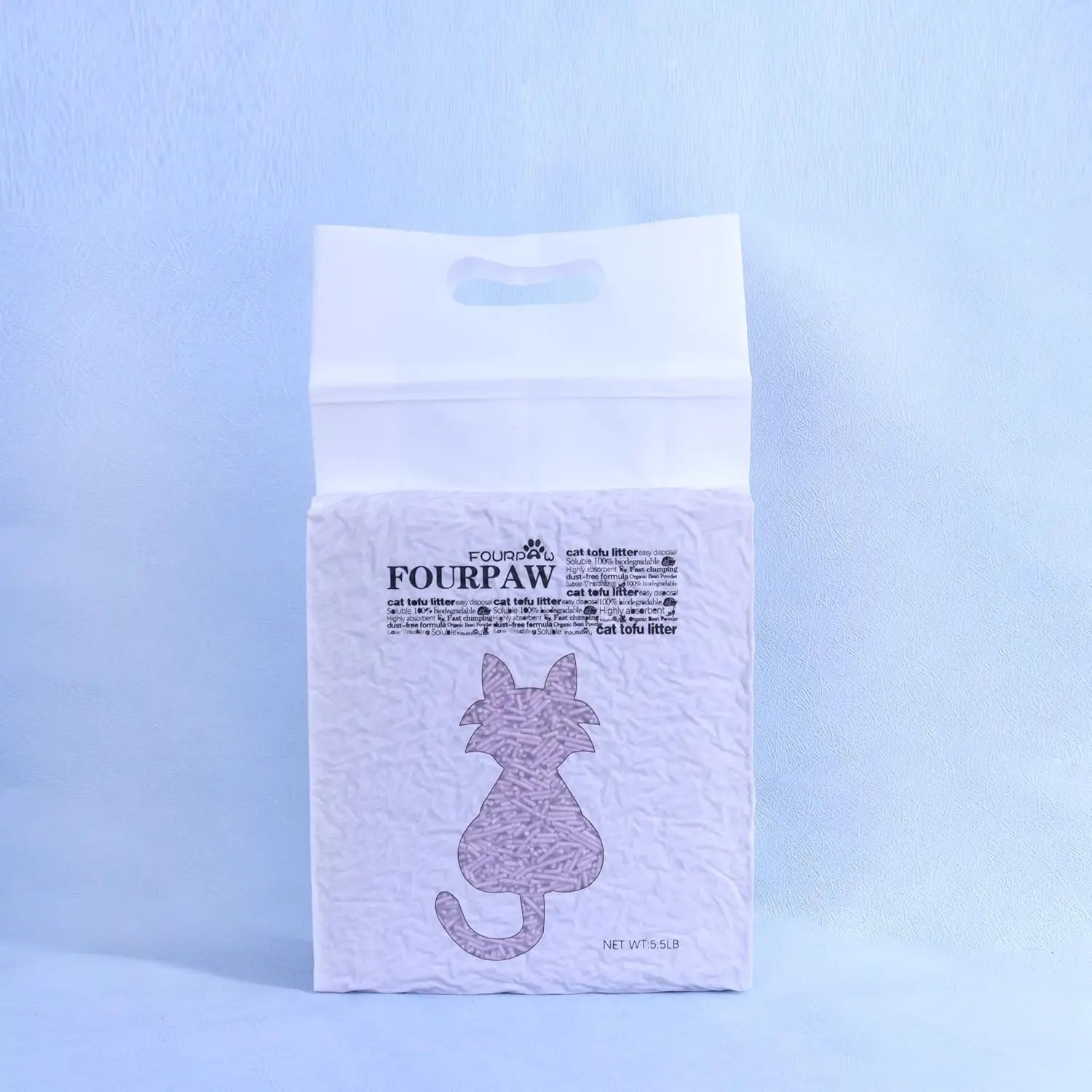Flushable Lavender Scented Tofu Cat Litter, 5.5 Lbs Low Tracking 2mm Pellets