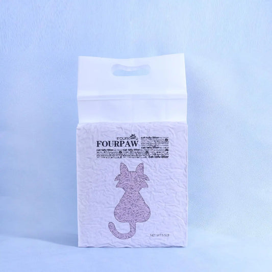 Flushable Lavender Scented Tofu Cat Litter, 5.5 Lbs Low Tracking 2mm Pellets