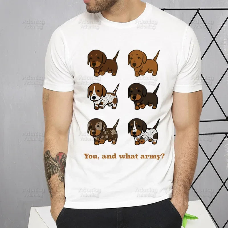 Dachshund Teckel Cute Dog Men's Tshirt Cute Printing Shirt Mens Fashion T-Shirt For Men Casual Tops Short Sleeve