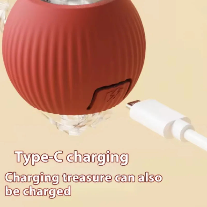 Automatic Smart Cat Toy Ball Interactive Electric Rolling Teaser USB Rechargeable Moving Bouncing Ball for Kittens Birthday Gift