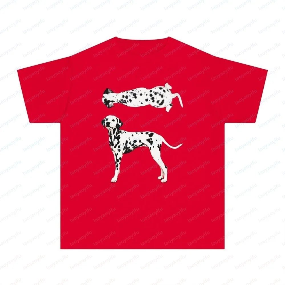 Dalmatian Pet Cotton Tee Dog Lover Vintage Classic Fashion Streetwear Dog Dad Lovely Summer Outdoors Breathable Men's Clothing