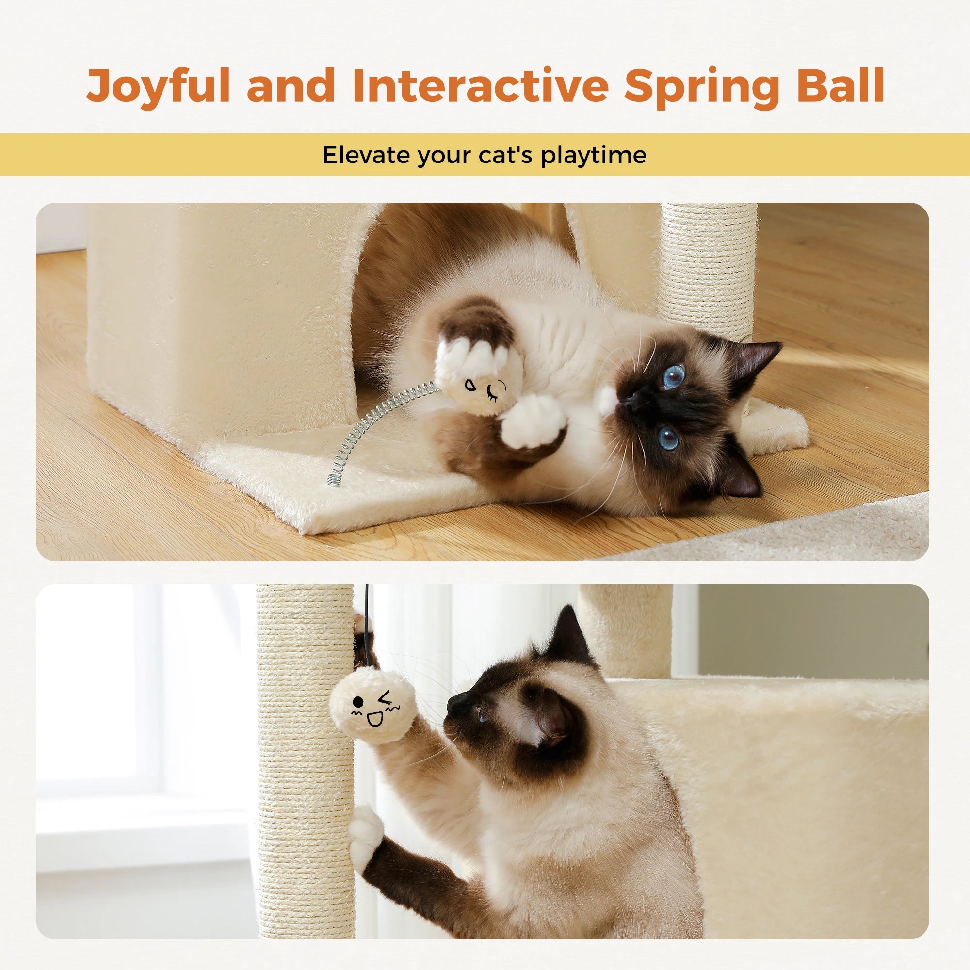 PAWZ Road Large Multi-Level Cat Tree with Condo and Hammock