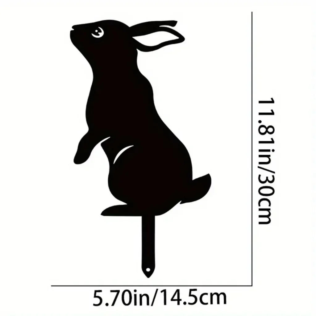 Rabbit Art Sculpture – Hollow Wrought Iron Figurines, Dust Proof and Realistic Rabbit/Squirrel for Garden, Home, and Yard