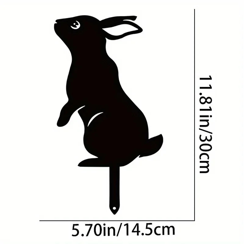 Rabbit Art Sculpture – Hollow Wrought Iron Figurines, Dust Proof and Realistic Rabbit/Squirrel for Garden, Home, and Yard
