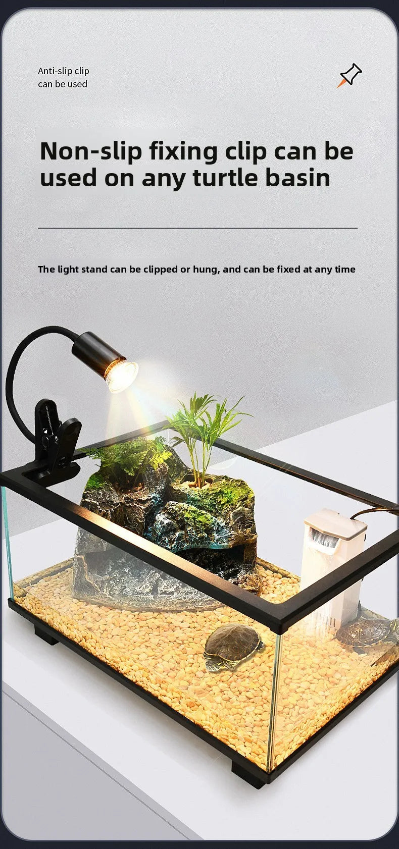 Reptile UVB Heating & Basking Light, Terrarium Insulation Lamp with Sterilization, Aquarium Sunlight Bulb for Reptile Tank