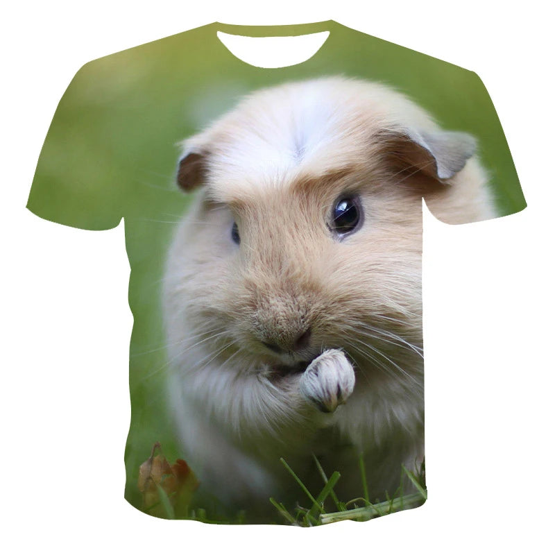 Hamster Domesticated Guinea Pig 3D Print Men's T-Shirts Women Children Tshirt Casual Short sleeve Oversized Hip Hop Tee Tops