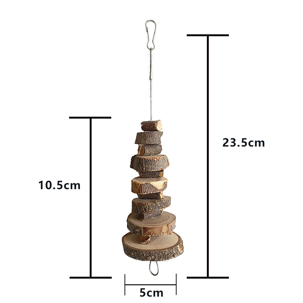 Cute Rabbit Roller Toys Natural Wooden Pine Dumbells Unicycle Bell Chew Toys for bird Guinea Pigs Rat  Small Pet Molars Supplies