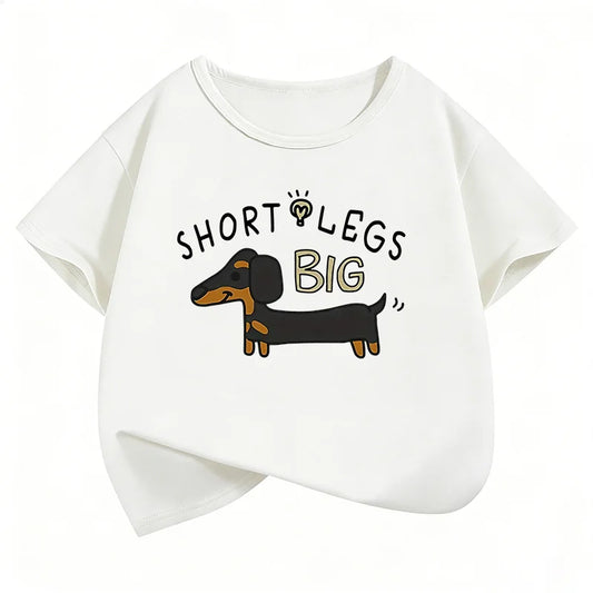 Fashion Dachshund Dog Design T-Shirt Printed T Shirt Boys Girls Summer Clothes Short Sleeve Tops T-Shirts Cute Clothing Kids