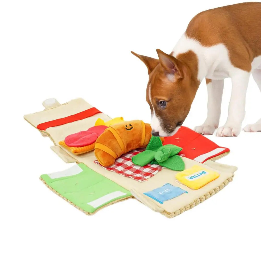 Cat Chew Toy Food Croissant Toys Dog Squeak Interactive Chew Toy Dog Puzzle Toys Iq Training Instinct Training Puppy Toys