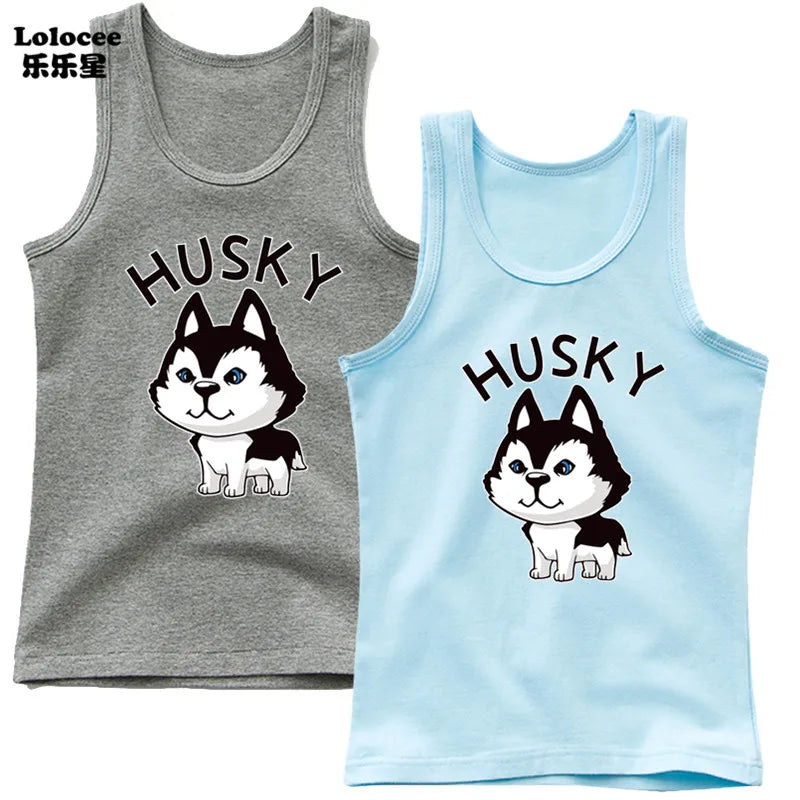 Dabbing Dancing Dog Funny tank tops For Boys vest Kids sleeveless Shiba Inu Dog t-shirt Dog Pet Lover Clothes