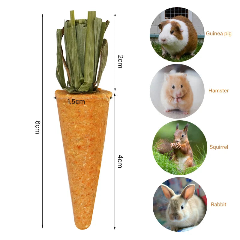 3pcs/6pcs Small Animal Rabbit Chew Toys For Bunny Hamster Treat Chew Toy Tooth Cleaning Molar Grinding Toys Natural Nutrient Toy