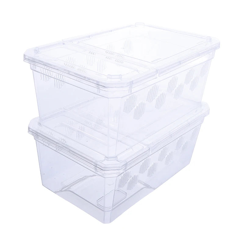 Reptile Tank Insect Spiders Tortoise Lizard Plastic Transparent Reptile Breeding Box Vivarium With Balcony Feeding Supplies