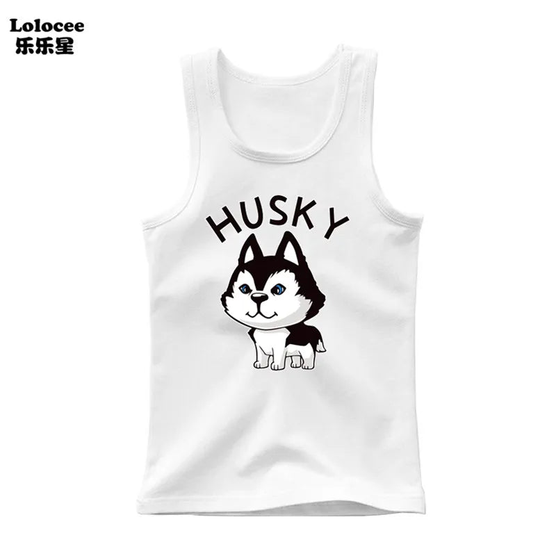 Dabbing Dancing Dog Funny tank tops For Boys vest Kids sleeveless Shiba Inu Dog t-shirt Dog Pet Lover Clothes