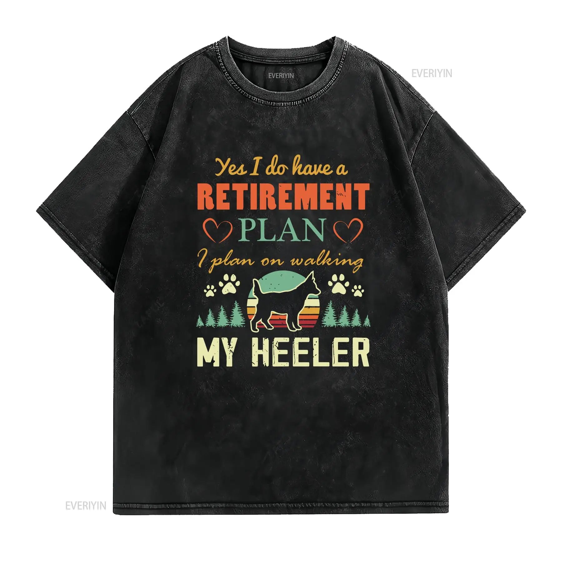 Retired T Shirt Blue Heeler Australian Cattle Dog Retiring RetiremenT Red Mom Cute  vintage Washed Comfortable Stretched homme