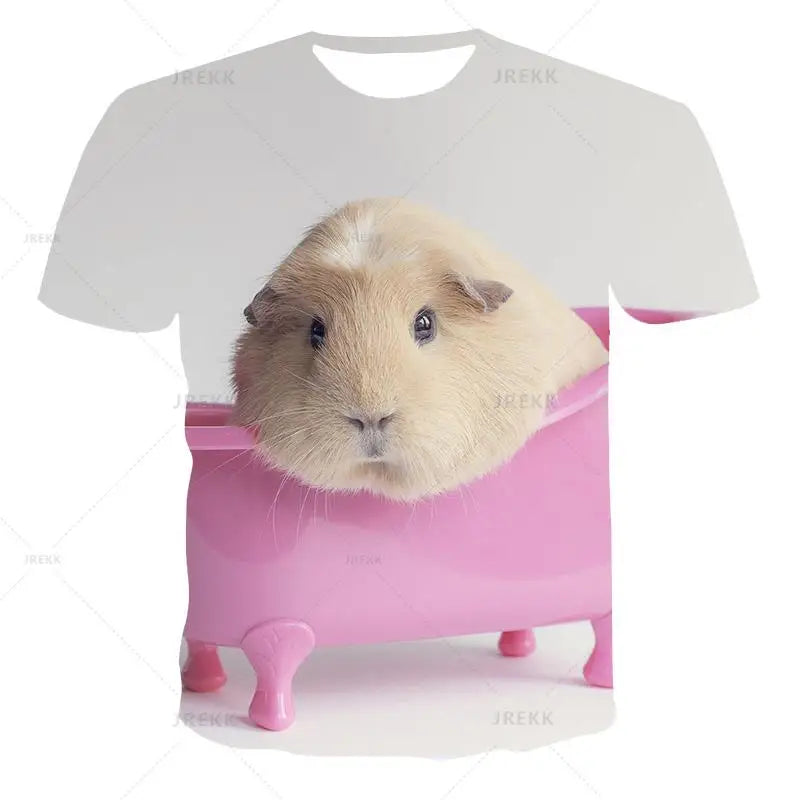 Hamster Domesticated Guinea Pig 3D Print Men's T-Shirts Women Children Tshirt Casual Short sleeve Oversized Hip Hop Tee Tops