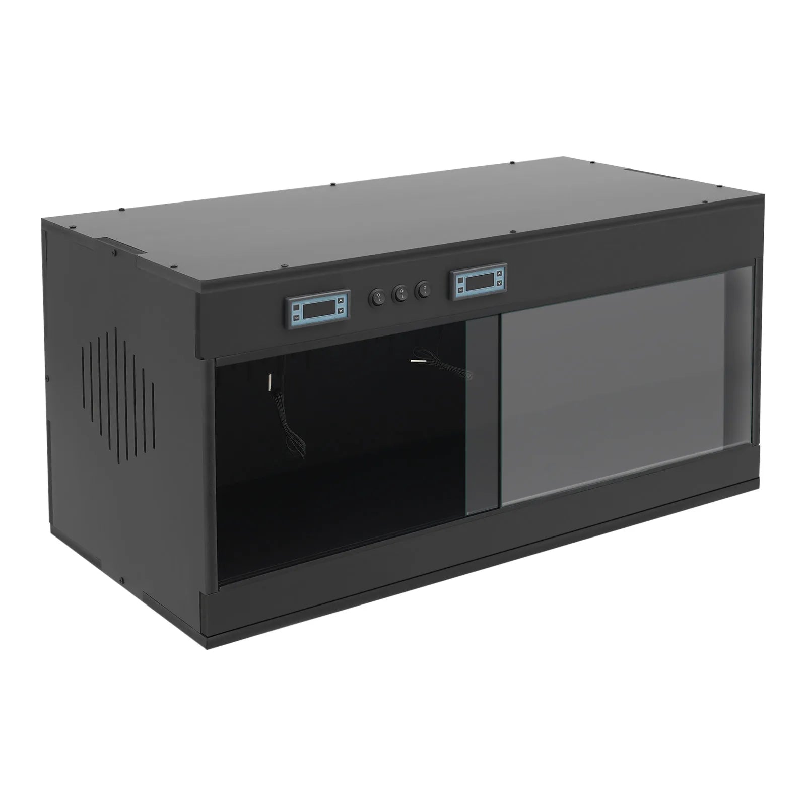 Reptile Lounge Habitat with Glass Sliding Door and Intelligent Thermostat 80*40*40cm Reptile Breeding Box LCD Reptile Pet  Box