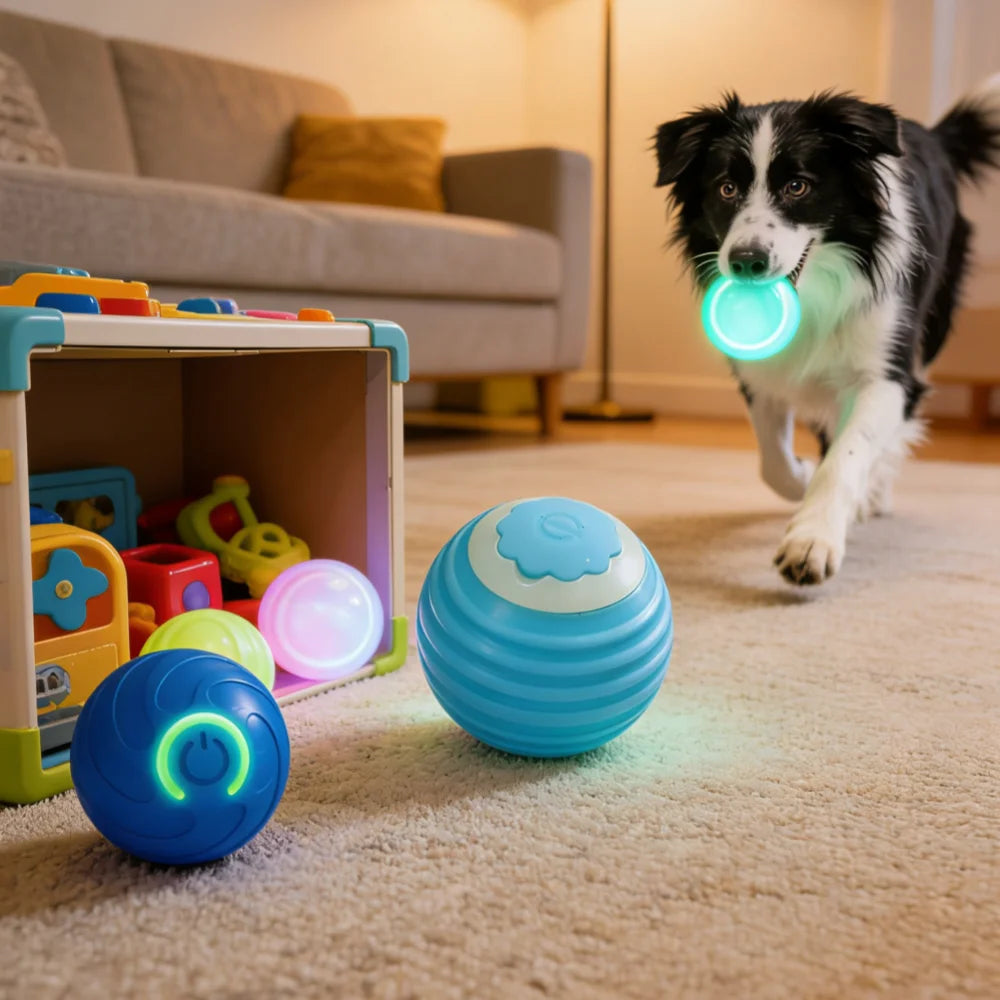 Pet Toy Ball with Tail Rope，Smart Automatic Pet Chase Ball Toy, Upgraded Speedy Tail Kitten Toy for Bored Indoor Adult Pets