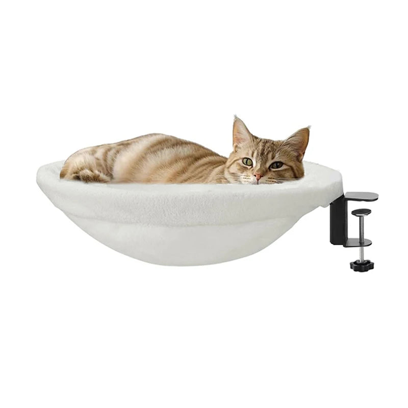 1 Piece Cat Desk Bed Comfortable And Soft Round Desktop Cat Perch Desktop Mounted Cat Litter Box With Pet Mat
