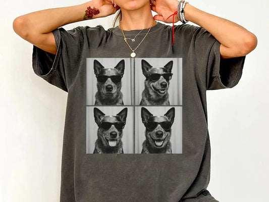 Blue Heeler Shirt, Photobooth Australian Cattle Dog Tshirt Summer unisex Loose and Breathable cotton T-shirt Top
