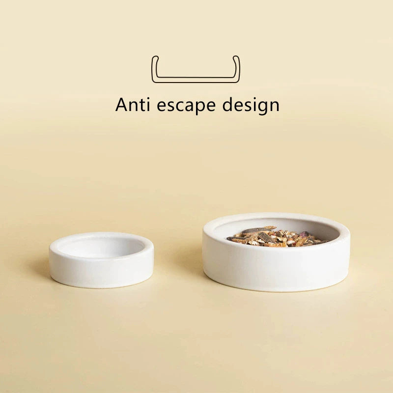Reptile Food Ceramic Bowl Anti-Escape Ceramic Feeder Dish Reptile Water Bowl For Hermit Crab Gecko Chameleon Corn Snake
