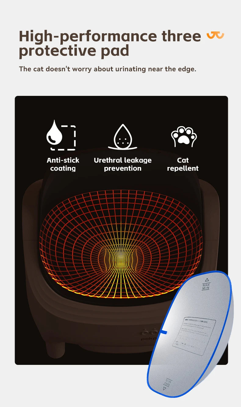 Pokpaw Automatic Self-cleaning Litter Box for Cats – 76L Large Smart Cat Toilet Open Sandbox for Cat Pet Supplies