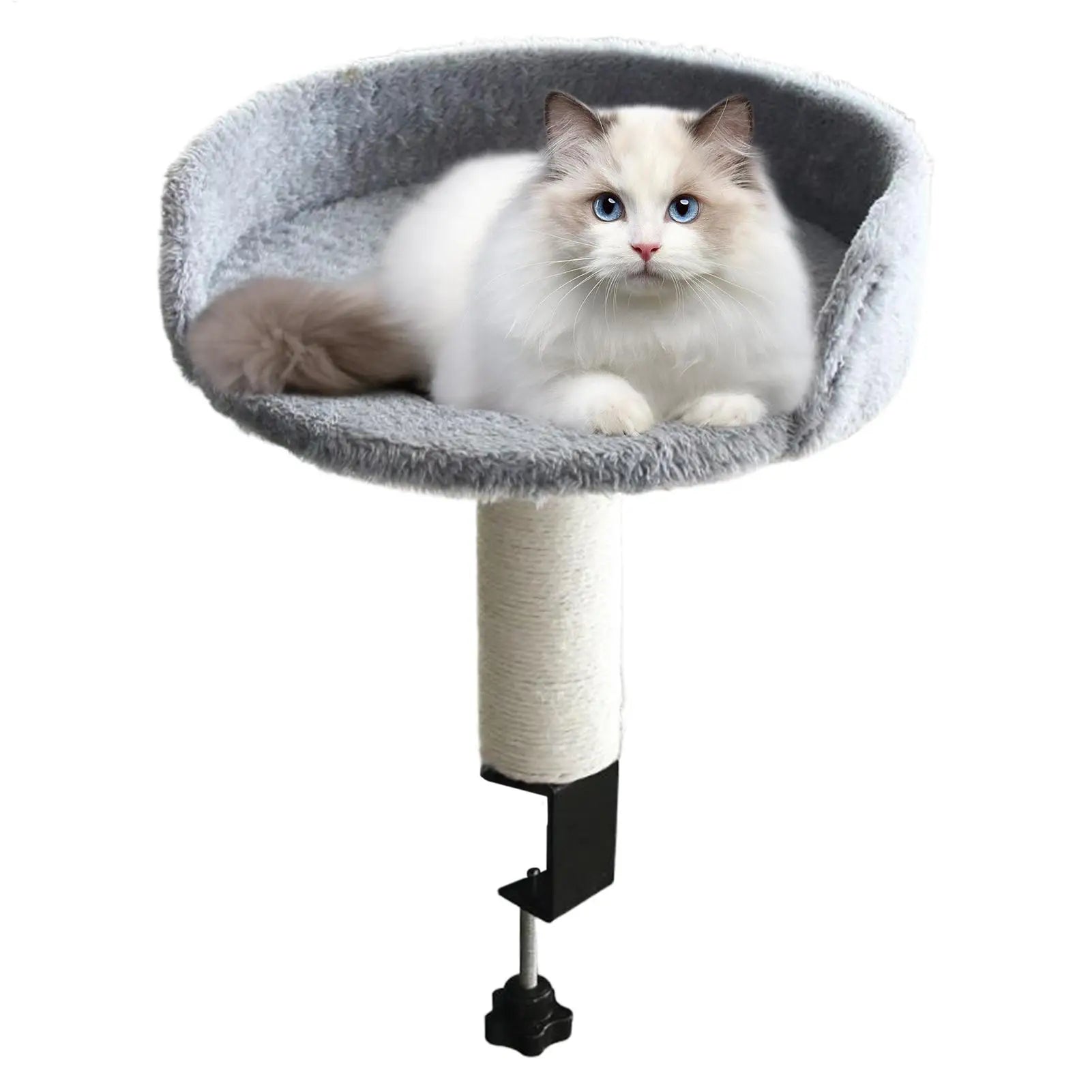 Desk Clamp Cat Bed 360 Rotating Adjustable Soft Nest Desktop Kitten Bed Attachment Cat Desk Bed for Kittens Pets Animals Indoor