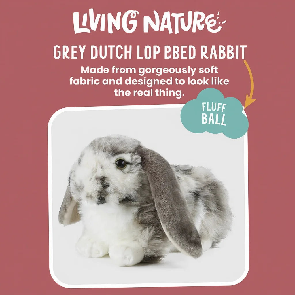 Gray Lop-Eared Rabbit Plush Toy, 10.6-inch Soft Simulated Rabbit Doll, Children's Day Gift, Home Bedroom Decoration