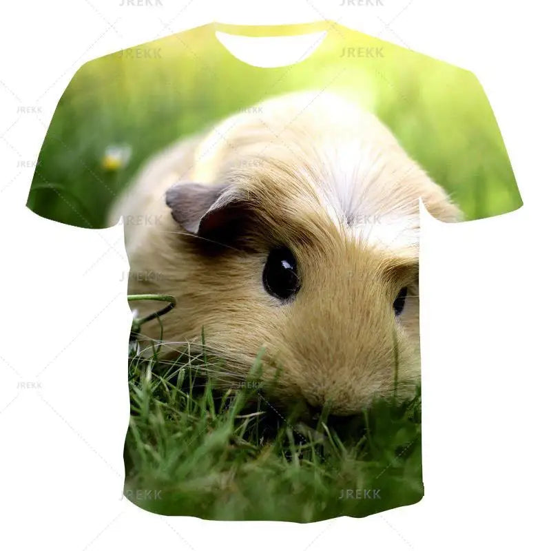 Hamster Domesticated Guinea Pig 3D Print Men's T-Shirts Women Children Tshirt Casual Short sleeve Oversized Hip Hop Tee Tops