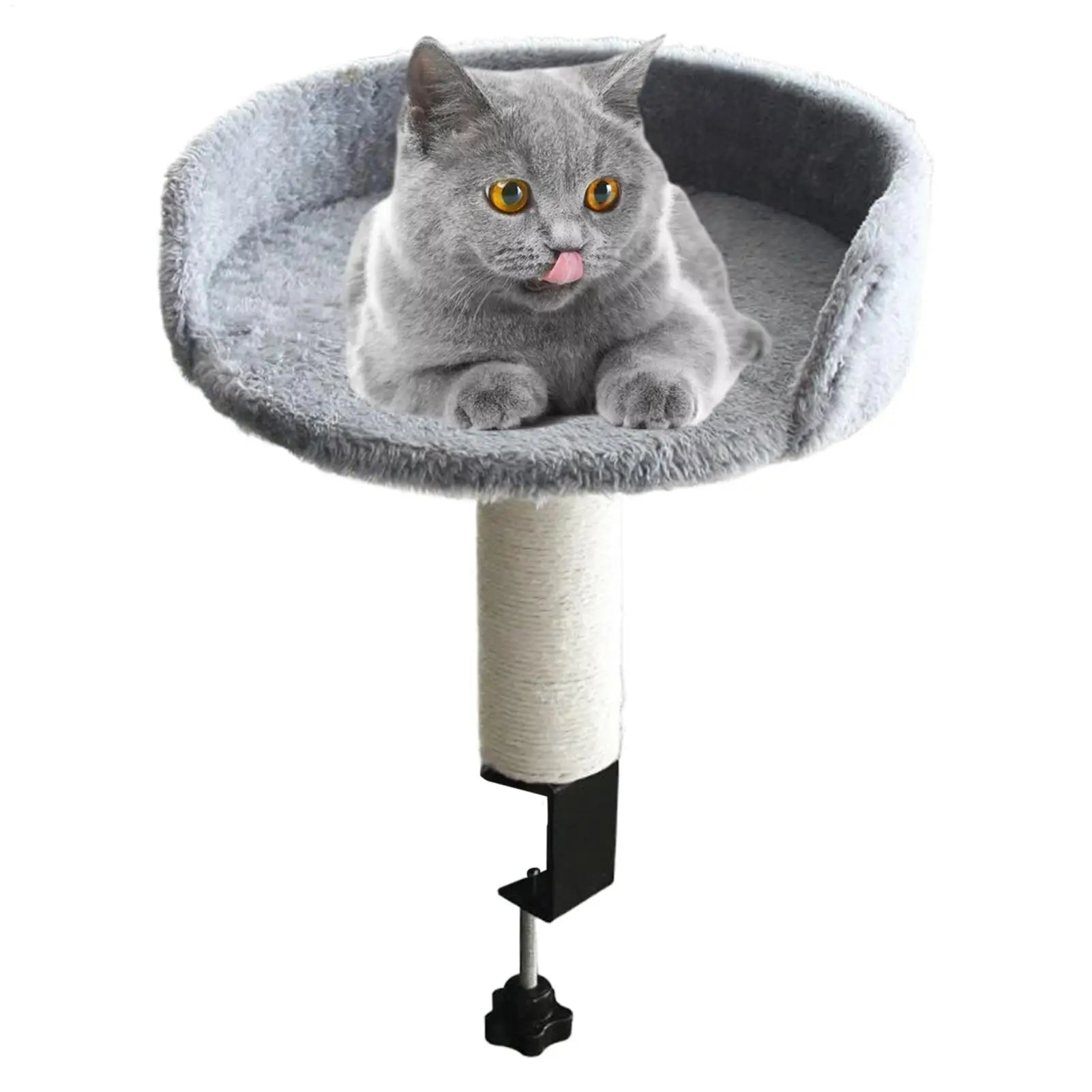 Cat Desk Perch Adjustable Desktop Floating Cat Bed Rotation Desk Clamp Kitten Bed Space-Saving Cat Hammock Perch For Table