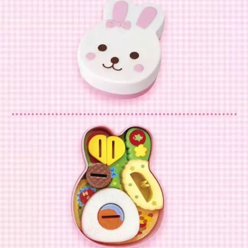 Rabbit Shape Food Feeding Toy Pretend Play Simulation Model Lunch Box Pudding Toy Role Play Kawaii Play House Toys Kids Toy