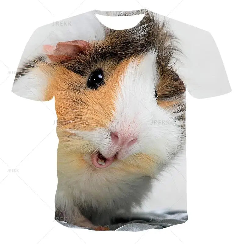 Hamster Domesticated Guinea Pig 3D Print Men's T-Shirts Women Children Tshirt Casual Short sleeve Oversized Hip Hop Tee Tops