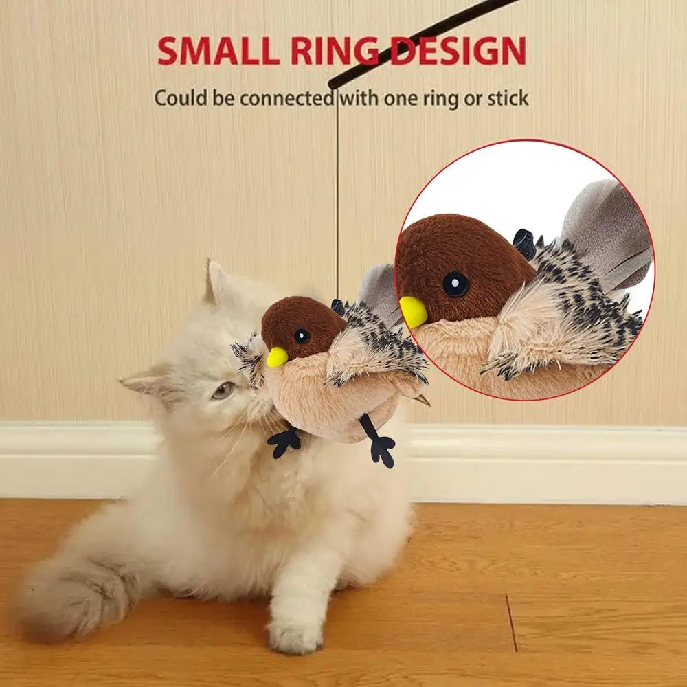 Flying Flapping Bird with Catnip Realistic Interactive Cat Feather Toys Soft and Cozy Kitten Toys Flapping Bird for All Breeds