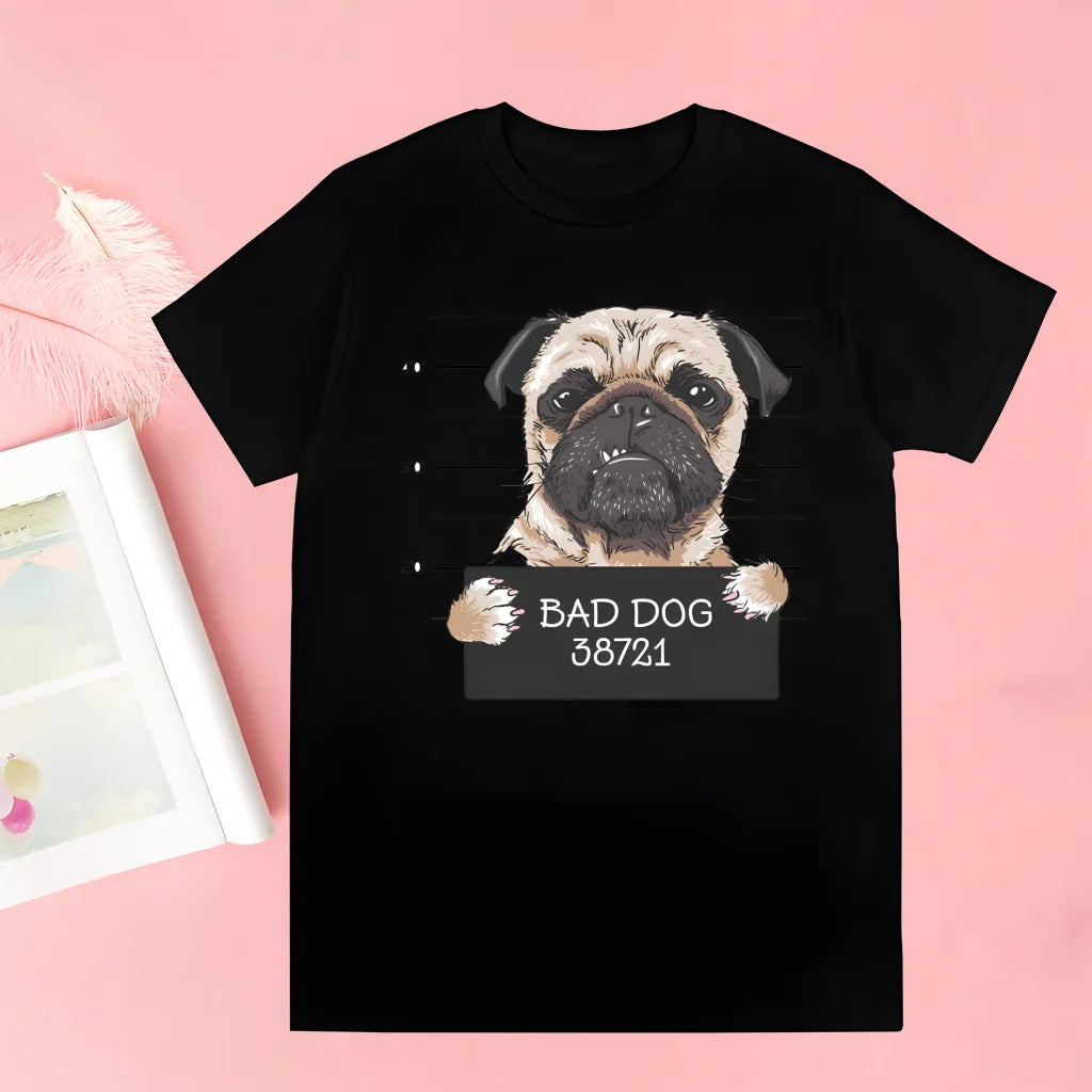 Pug Dog Animal Pet T Shirt Novelty Funny Vintage Crew Neck Men's T-Shirt Humor Women Top Tee Gift Humor Streetwear