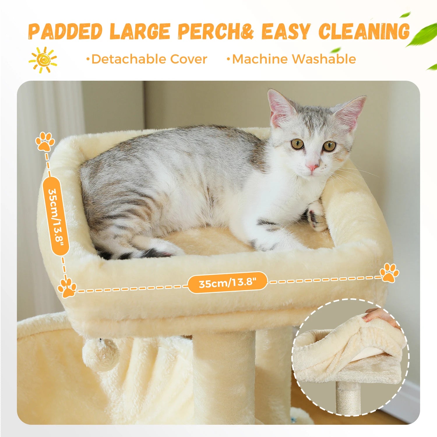 Large Cat Tree for Indoor Cats, Multi-Level Cat Tower with Sisal Scratching Post, 2 Spacious Condo, Cat Scratching Pad, Cat Toys