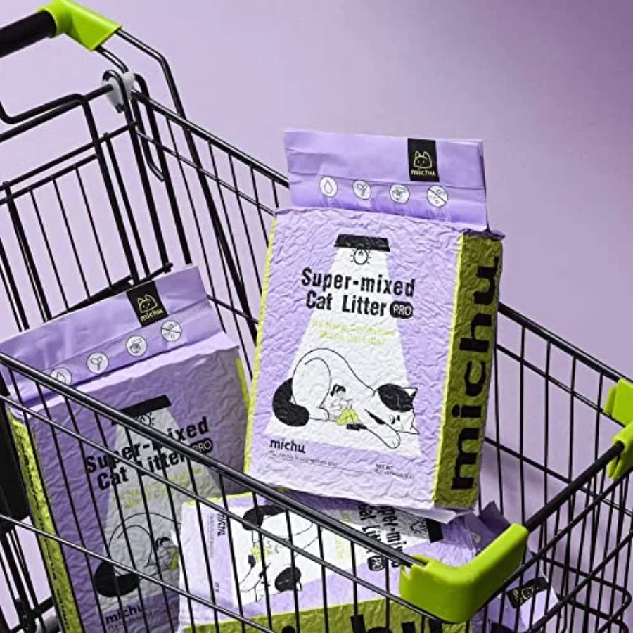 Mixed Tofu Cat Litter Heavy Duty Flushable Kitty Litter 5.5Lb 88Oz 2 Pack Original Color Absorbent Clumping Natural Material fo