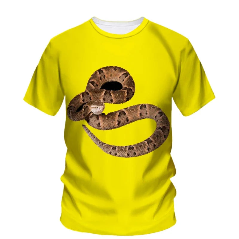 3D Print Scary Snake T Shirt Men Python Animal Graphic Tees Summer Street Women O-Neck Tops Loose Fashion Harajuku T-Shirts