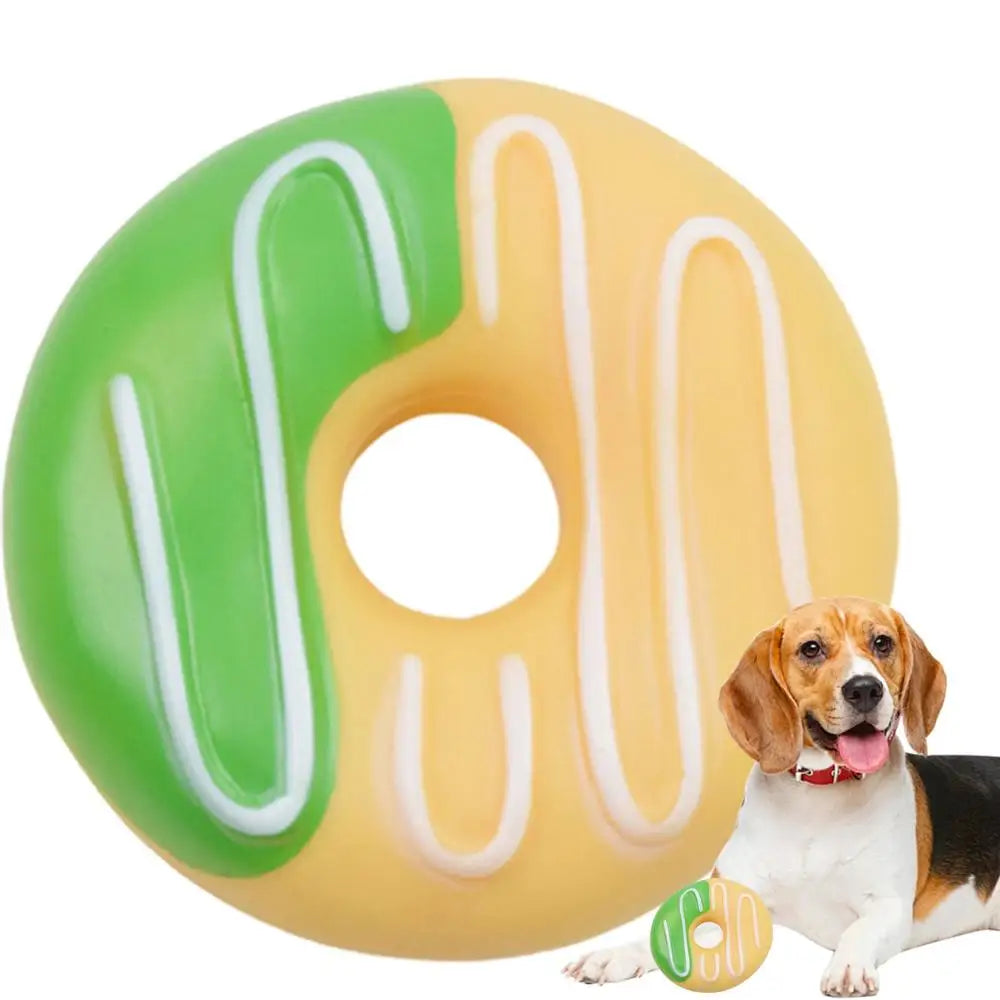 Durable Dog Squeak Chew Toys Donuts Ice Cream Burger Style Floatable On Water Training Outdoor Simulation Pet Chewer Toy