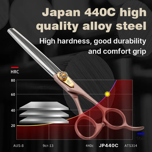 Fenice 7.5" Pet Grooming Thinning Scissors - JP440C Steel