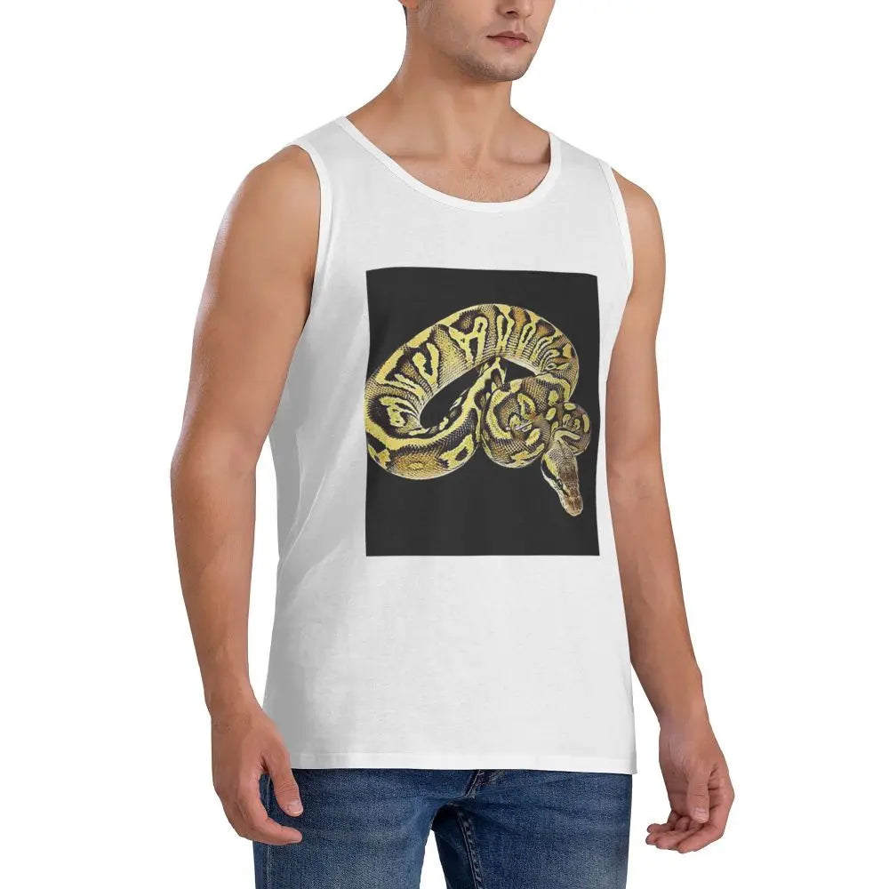 Ball Python Pastel Leopard 100% Cotton Men's Sweatshirt Vest Sleeveless Clothing Tees Men Tank Tops T-shirt