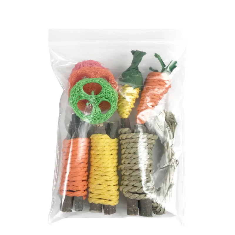 Toys for Rabbits Pets Pet Rabbit Guinea Pig Dragon Cat Fun Toy Hamster Rabbit Rabbit Tooth Grinding Set Pet Tooth Grinding Snack